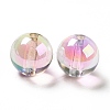 Two Tone UV Plating Rainbow Iridescent Acrylic Beads TACR-D010-03A-06-2