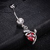 Brass Cubic Zirconia Navel Ring AJEW-EE0004-34A-4