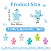 12Pcs 6 Colors Tortoise Silicone Beads SIL-OC0001-09-2
