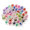 UV Plating Rainbow Iridescent Acrylic Beads OACR-A014-02-3
