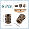 6Pcs Antique Style Groove Column Shape Brass Beads FIND-NB0005-34C-2