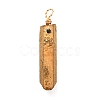 Electroplated Natural Quartz Crystal Pendants PALLOY-JF01009-2