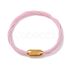304 Stainless Steel with Polyester Metallic Cord Bracelets for Women BJEW-Z145-01G-31-4