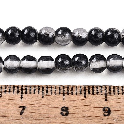 Baking Paint Transparent Glass Beads Strands DGLA-N011-4mm-10-1