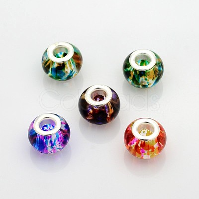 Large Hole Glass European Beads GPDL-J017-M-1