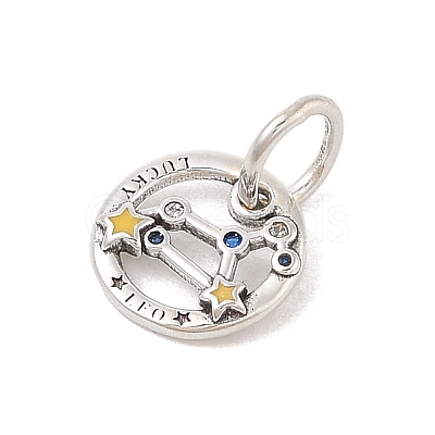 Luminous 925 Sterling Silver Rhinestone Constellation Charms STER-H114-01AS-08-1