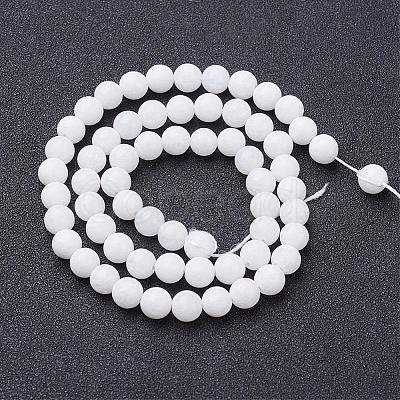 Natural White Jade Beads Strands GSR6mmC067-1