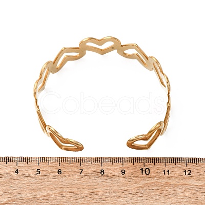 304 Stainless Steel Cuff Bangles for Women BJEW-Z130-01G-1