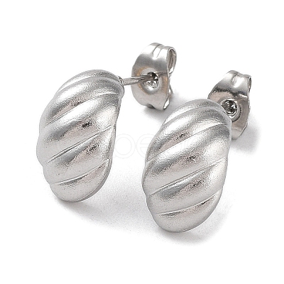 Non-Tarnish 304 Stainless Steel Croissant Ear Studs for Women EJEW-P234-02P-1
