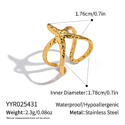 Adjustable 304 Stainless Steel Cuff Open Rings for Women YY2872-1