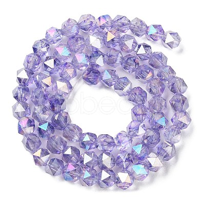 Transparent Electroplate Glass Beads Strands EGLA-F160-01B-1