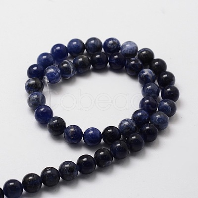 Natural Sodalite Round Beads Strands G-E329-10mm-39-1