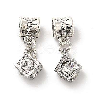 Rack Plating Alloy Crystal Rhinestone European Dangle Charms PALLOY-P289-02P-1