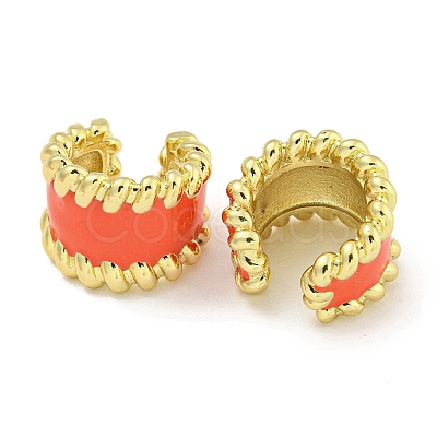 Brass with Enamel Cuff Earrings EJEW-C104-079B-01-1