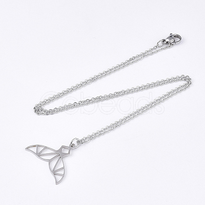 Non-Tarnish 201 Stainless Steel Pendant Necklaces NJEW-T009-JN075-1-45-1