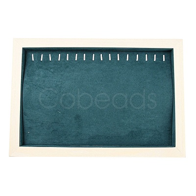 Rectangle Microfiber Cloth Pendant Necklaces Display Stands NDIS-E023-01-1