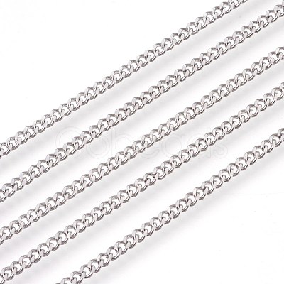 Tarnish Resistant 201 Stainless Steel Curb Chains CHS-L017-22G-1