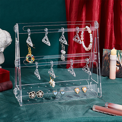 1 Set Transparent Acrylic Earring Display Stands EDIS-PH0001-24C-1