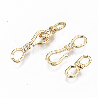 Brass Hook and S-Hook Clasps X-KK-S356-113G-NF-1