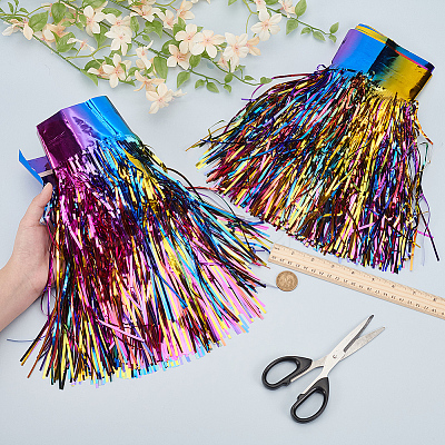 Plastic Foil Fringe Curtains DIY-WH0028-106A-1