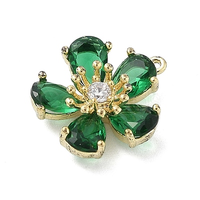 Brass Micro Pave Cubic Zirconia Pendants KK-S514-02F-G-1