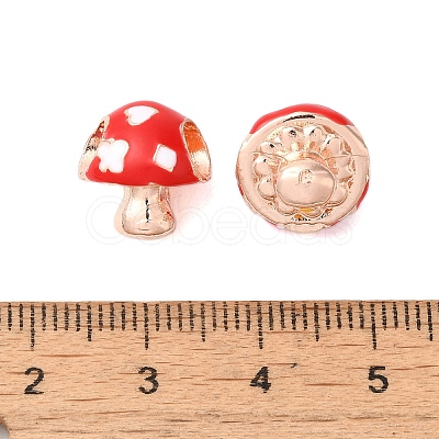 Rack Plating Alloy Enamel European Beads PALLOY-S189-48RG-1