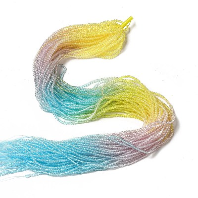 Transparent Gradient Color Glass Beads Strands GLAA-H021-01A-14-1