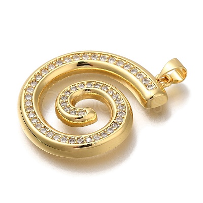 Rack Plating Brass Micro Pave Cubic Zirconia Pendants KK-I720-54G-1