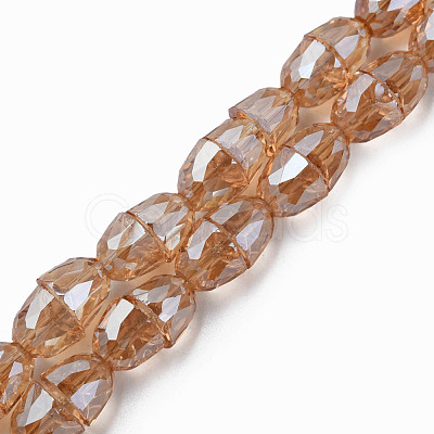 Electroplate Transparent Glass Beads Strands EGLA-N002-35-F02-1