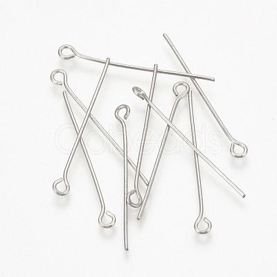 Tarnish Resistant 304 Stainless Steel Eye Pin STAS-S076-74-20mm-1