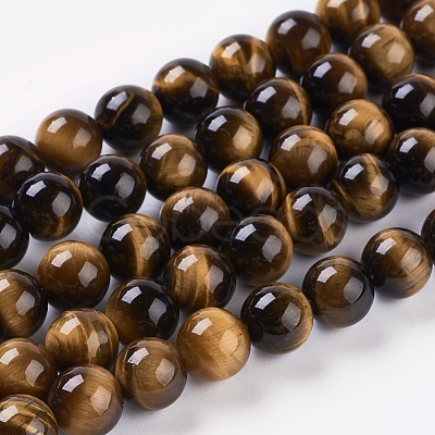 Natural Tiger Eye Beads Strands G-G099-8mm-5-1