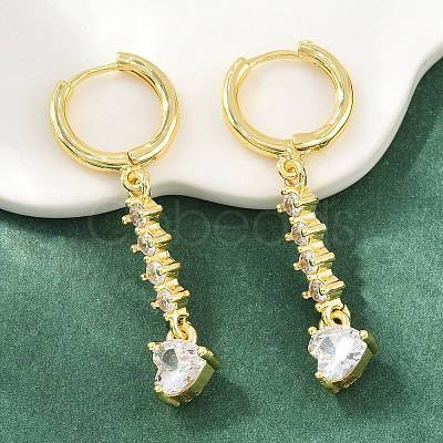Brass Micro Pave Cubic Zirconia Hoop Dangle Earrings KK-CBA8324-07G-02-1