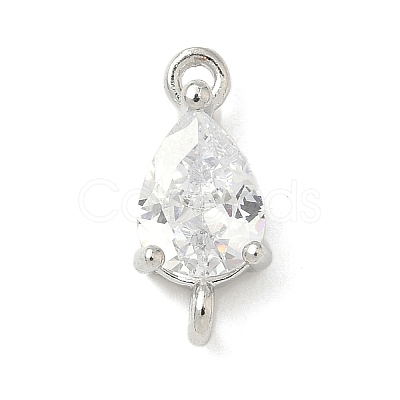 Brass Pave Cubic Zirconia Connector Charms KK-Z120-31P-03-1