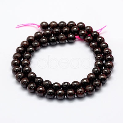 Natural Garnet Beads Strands G-P322-25-6mm-1