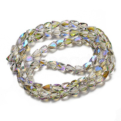 Transparent Electroplate Glass Beads Strands GLAA-G116-03A-HR03-1