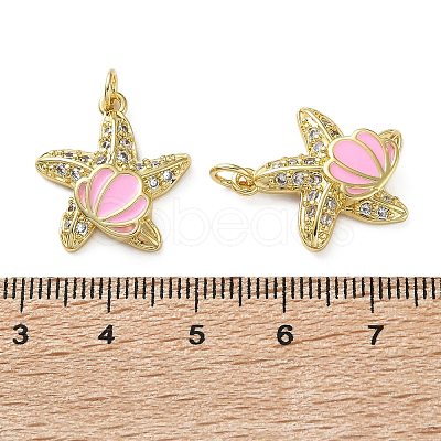Brass Micro Pave Clear Cubic Zirconia Pendants KK-D221-08G-01-1