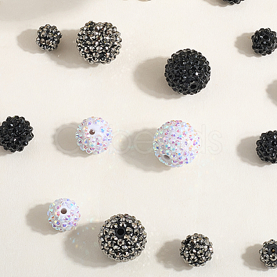 72Pcs 12 Styles Resin Rhinestone Beads RESI-PA0001-01-1