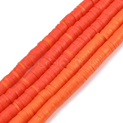 Flat Round Handmade Polymer Clay Beads CLAY-XCP0001-34-1