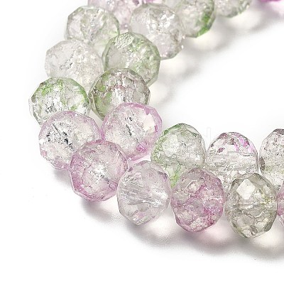 Transparent Crackle Glass Beads Strands CCG-L050-01A-02-1