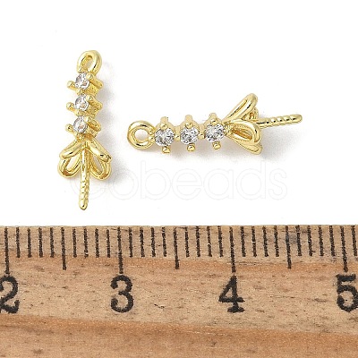 Brass Micro Pave Cubic Zirconia Peg Bails Charms KK-D324-25G-1