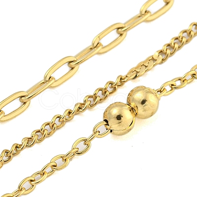 Ion Plating(IP) 304 Stainless Steel Multi Layered Necklaces LS-NJEW-S426-07G-1