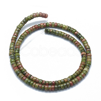 Natural Unakite Beads Strands G-F631-A12-1