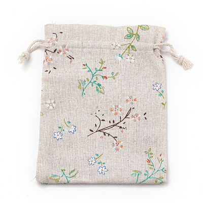 Polycotton(Polyester Cotton) Packing Pouches Drawstring Bags ABAG-S003-04A-1