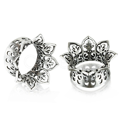 Hollow Out Flower Brass Alloy Ear Tunnels FS-WG7C815-14-1