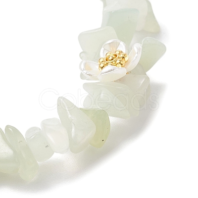 Natural New Jade Beaded Stretch Bracelets for Women BJEW-JB12315-02-1