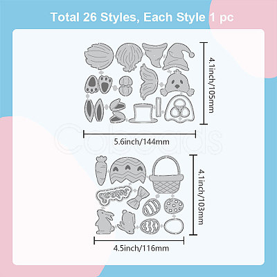 Easter Theme Carbon Steel Cutting Dies Stencils DIY-WH0309-1636-1