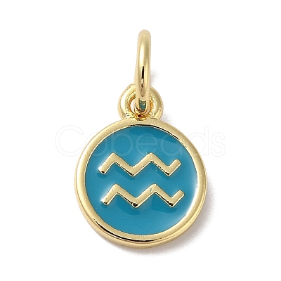 Real 18K Gold Plated Brass Enamel Charms KK-L216-001G-E05-1
