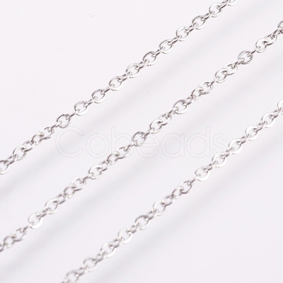 Tarnish Resistant 304 Stainless Steel Cable Chains CHS-F003-09P-A-1