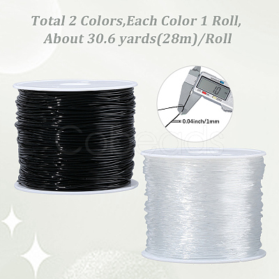 2Rolls 2 Colors Round Crystal Elastic Stretch Thread EW-PA0001-01A-1
