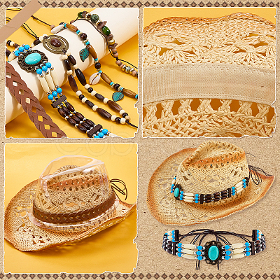 4Pcs 4 Styles Imitation Leather Hat Bands DIY-PH0035-93-1